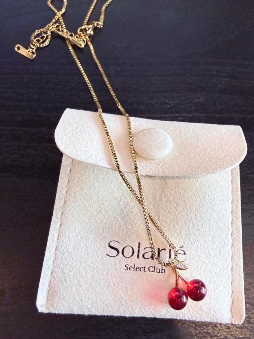 Solarie, Sterling Silver Cherry Necklace for Women